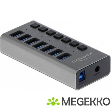 Delock 63669 Externe USB 5 Gbps hub met 7 poorten + switch, Computers en Software, USB Sticks, Verzenden, Nieuw