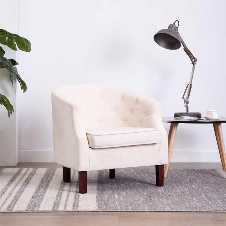 vidaXL Fauteuil stof beige, Huis en Inrichting, Fauteuils, Nieuw, Verzenden