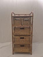 Kast - Vintage Rotan Ladekastje Bohemian Stijl (Jaren 60) -