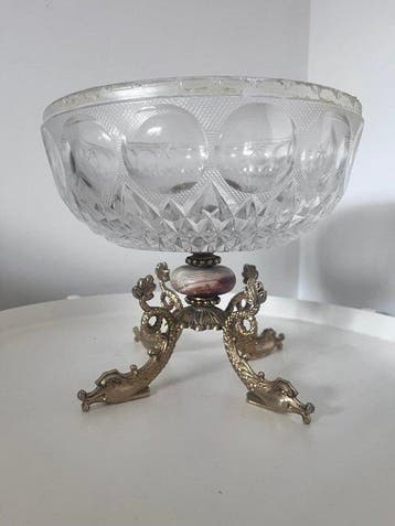 Centre de table - Laiton laqué, Cristal - Centre de table
