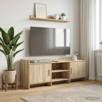vidaXL TV Kast 130 x 33 x 47 cm Sonoma Eiken Bewerkt hout, Verzenden