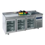 Koelwerkbank | Spoelbak | 474L | 3 Glasdeuren (1/1 GN) |, Verzenden