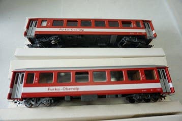 Bemo H0m - Treinset (4) - 2× personenwagens 2e klas
