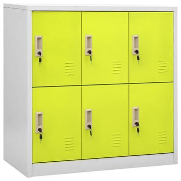 vidaXL Lockerkast 90x45x92,5 cm staal lichtgrijs en groen, Verzenden, Nieuw