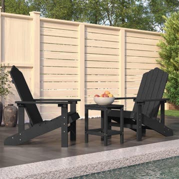 vidaXL Tuinstoelen Adirondack met tafel HDPE, Verzenden