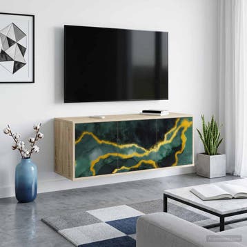 vidaXL Wand gemonteerd TV Kast WIJHE 102 x 33 x 40 cm Sonoma, Verzenden, Nieuw