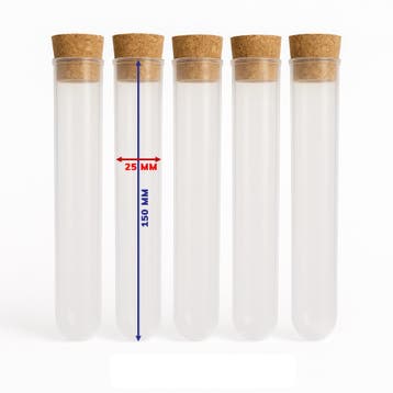XXL kunststof reageerbuis (80 ml, PP, met kurk), Doe-het-zelf en Bouw, Verzenden, Nieuw