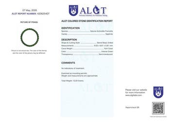 Sans réserve - Certifié ALGT - Bracelet en jade nephrite, Verzamelen