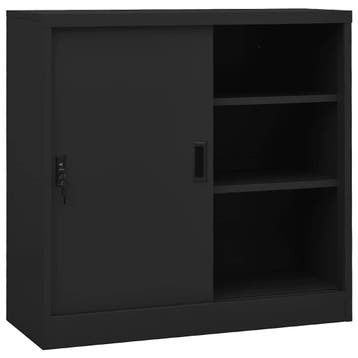 vidaXL Kantoorkast met schuifdeuren 90x40x90 cm staal, Verzenden