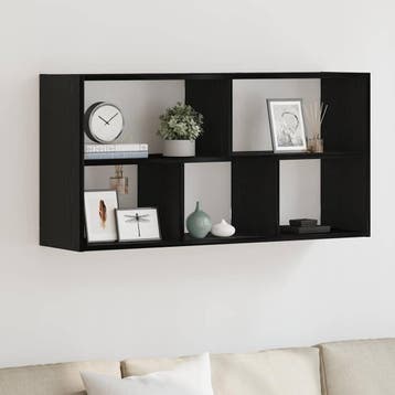 vidaXL Wandplank Zwart Eiken 100x25x50 cm Bewerkt Hout, Verzenden, Nieuw