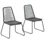 vidaXL Tuinstoelen 2 st poly rattan zwart, Verzenden