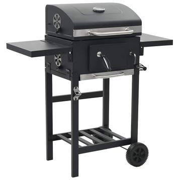 vidaXL Houtskoolbarbecue met onderplank zwart, Verzenden