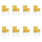 Set van 8 Leren eetkamerstoelen Comfort met armleuning -, Ophalen of Verzenden, Nieuw, Leer, Eén