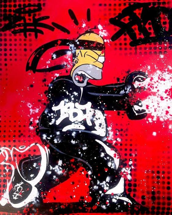 Moabit - Homer Simpson X DOH-MEHAMEHA! //Diptych// Red XL, Antiquités & Art, Art | Objets design
