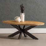 Salontafel Mangohout Ovaal Oscar, Huis en Inrichting, Tafels | Salontafels, Verzenden, Nieuw, Industriële meubels, Ovaal