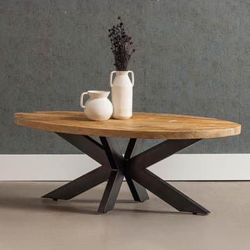 Salontafel Mangohout Ovaal Oscar, Verzenden, Nieuw, Industriële meubels, Ovaal
