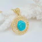 Turquoise - Zilver, Verguld - Ketting met hanger - TURCHESE