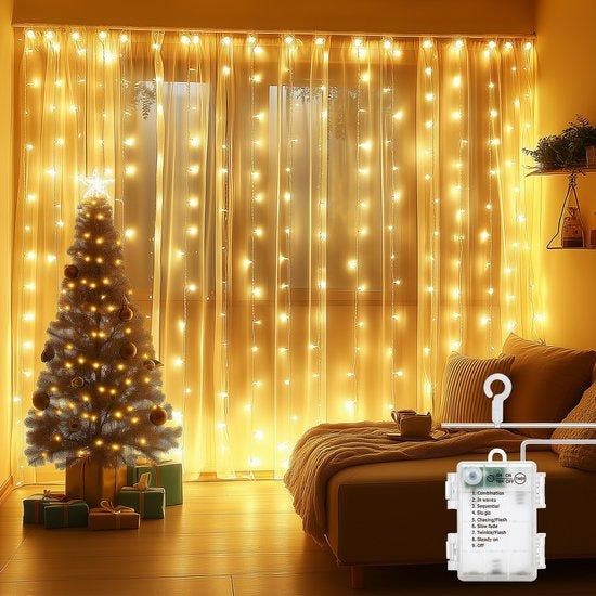 LED Lichtgordijn - Kerstversiering  - Kerstverlichting - 2 m, Maison & Meubles, Lampes | Autre, Envoi
