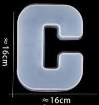 Siliconenmal letter c voor epoxy resin, zeep en kaarsen 16