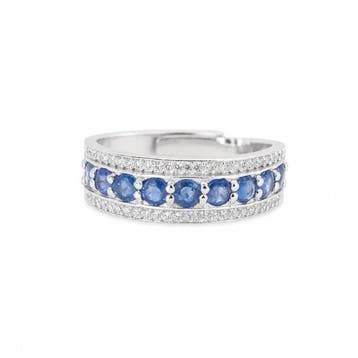 Zonder minimumprijs - Ring Verguld Saffier - 18kt, Nieuw