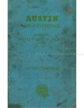 1957 AUSTIN A55 CAMBRIDGE (MK I) INSTRUCTIEBOEKJE