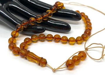 Cognac Baltisch Amber Islamitisch 33+3 Kralen Tasbih –