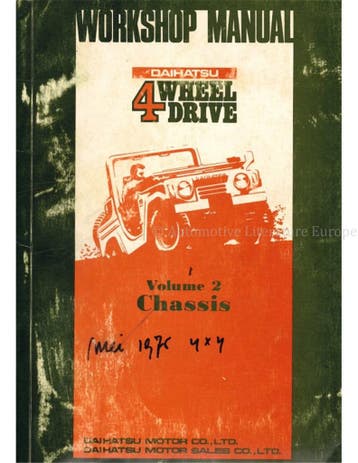 1975 DAIHATSU 4 WHEEL DRIVE CHASSIS WERKPLAATSHANDBOEK, Auto diversen, Handleidingen en Instructieboekjes