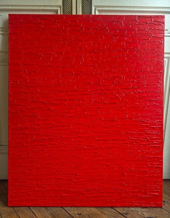 Bruno Cantais - Force red - XL, Antiek en Kunst, Kunst | Schilderijen | Modern