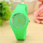 Jelly Horloge Unisex - Kwarts Uurwerk Silicoon Bandje Groen, Verzenden