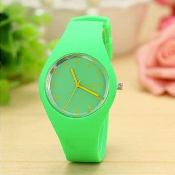 Jelly Horloge Unisex - Kwarts Uurwerk Silicoon Bandje Groen, Verzenden