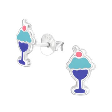 Fako Bijoux - Kinderoorbellen - 925 Zilver - IJscoupe -, Verzenden, Nieuw