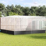 vidaXL Volière 418x414x212 cm staal zilverkleurig, Dieren en Toebehoren, Verzenden, Nieuw