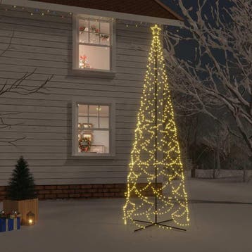 vidaXL Kegelkerstboom 1400 LEDs warmwit 160x500 cm, Verzenden, Nieuw