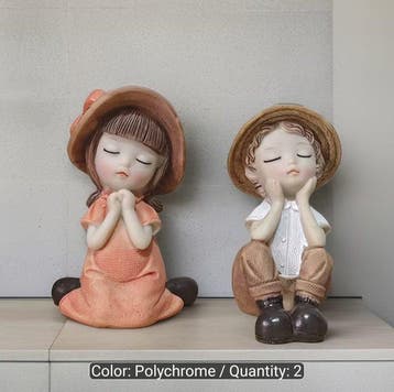 Adorable 2pcs/set of mini cute boy and girl decorations, boy