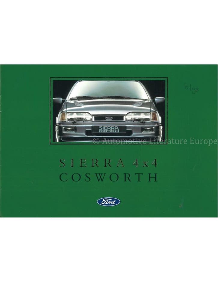 1990 FORD SIERRA COSWORTH 4X4 BROCHURE NEDERLANDS, Boeken, Auto's | Folders en Tijdschriften