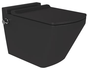 KOUD en WARM - SQUARE MATT BLACK Wandcloset met sproeier +, Ophalen of Verzenden, Nieuw
