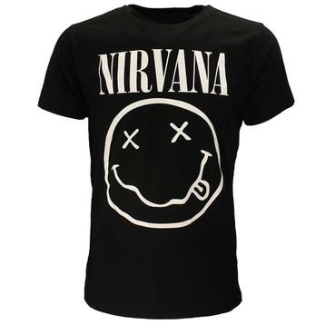 Nirvana White Smiley T-Shirt - Officiële Merchandise, Nieuw