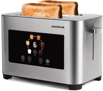 Broodrooster - Toaster - 2 sleuven - 850W - Zilver - Aigosta, Verzenden, Nieuw