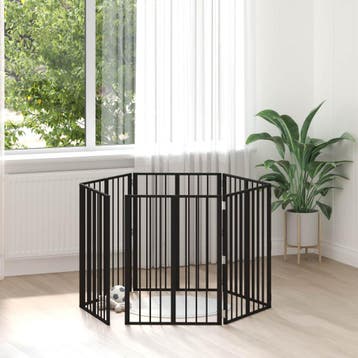 vidaXL Hondendeur 6 st Zwart 60 x 80 cm Gegalvaniseerd staal, Verzenden, Nieuw