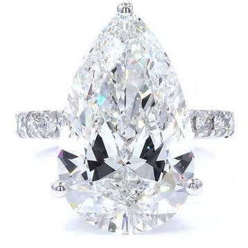 Ring - 18 karaat Witgoud - 11.85ct. tw. Diamant (Lab-grown), Nieuw