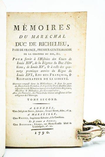 Maréchal Duc de Richelieu - Mémoires du maréchal, Duc de