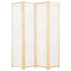 vidaXL Kamerscherm met 4 panelen 160x170x4 cm stof crème, Verzenden, Nieuw