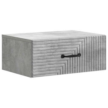 vidaXL Muurbevestigde Nachttafel met lade Betongrijs 49 x, Huis en Inrichting, Verzenden, Nieuw