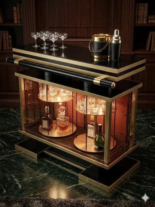 Bar - Metaal, Glas, Hout, Messing, Maison & Meubles, Maison & Meubles | Autre