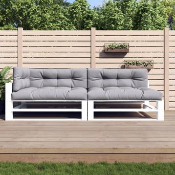 vidaXL Palletkussens 5 st stof grijs, Verzenden, Nieuw