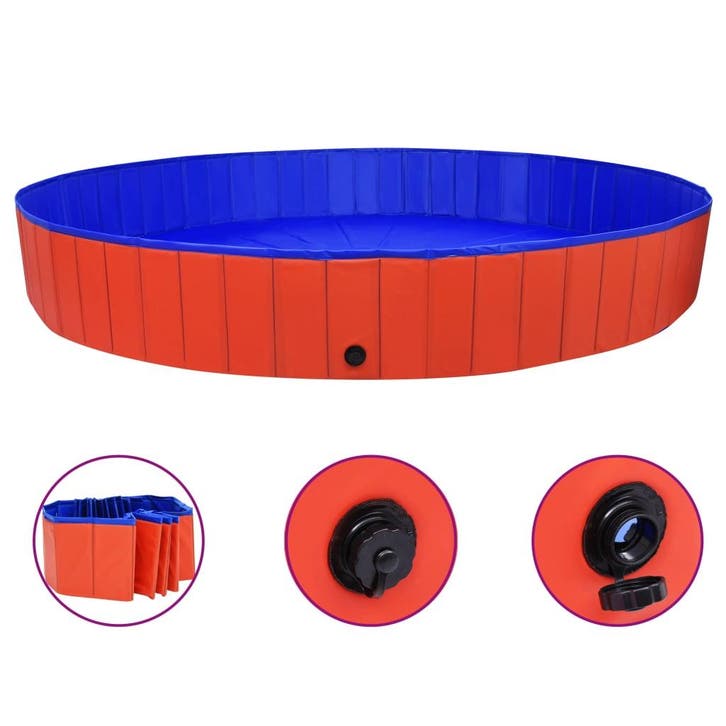 vidaXL Hondenzwembad inklapbaar 300x40 cm PVC rood, Dieren en Toebehoren, Honden-accessoires, Nieuw, Verzenden
