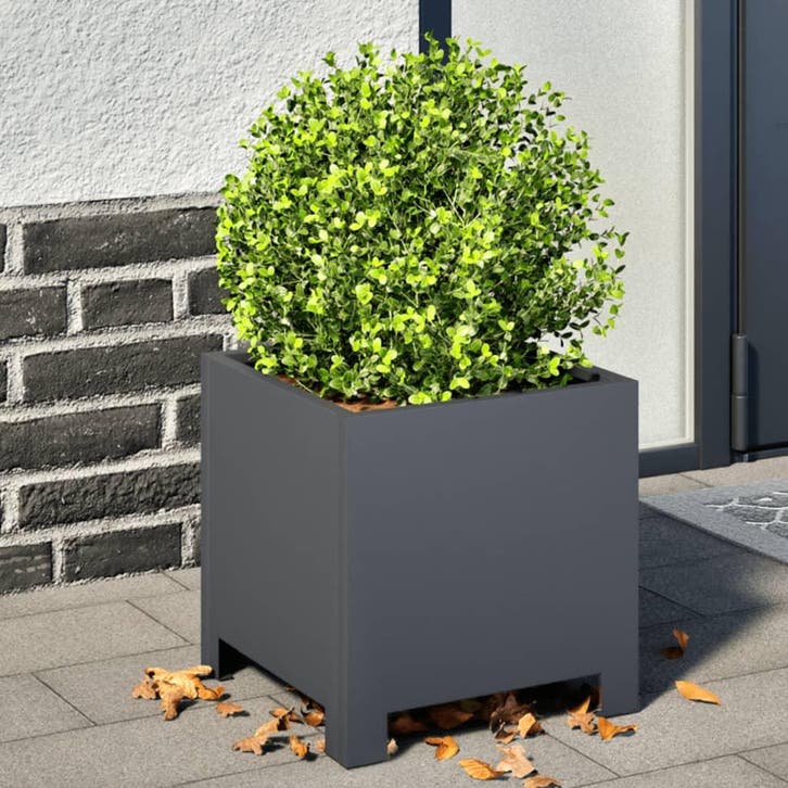 vidaXL Plantenbak 30x30x30 cm staal antracietkleurig, Tuin en Terras, Bloempotten, Nieuw, Verzenden