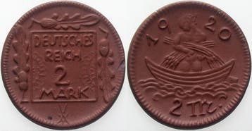2 Mark 1920 Staatliche Notmunten, Verzenden