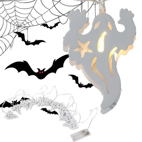 Halloween led slinger spookjes lichtketting 2 meter 10, Hobby & Loisirs créatifs, Bricolage