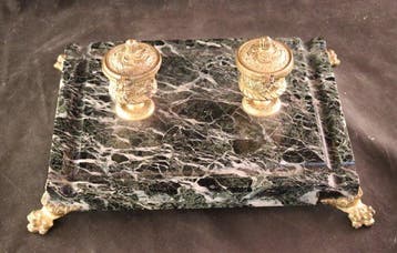 Grote antieke - Encrier - Marbre, Bronze